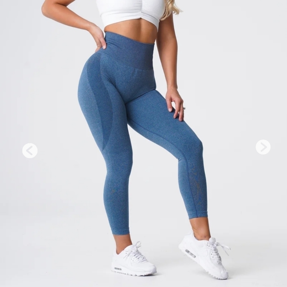 NVGTN Slate Blue Contoure Seamless Activewear Leggings Small